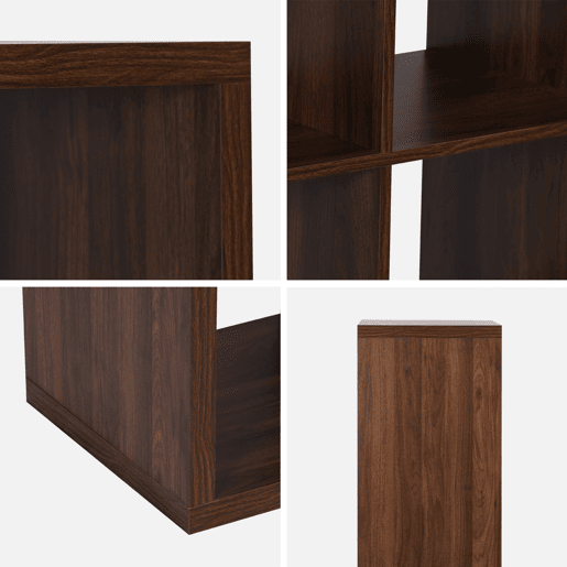 Estante de 4 níveis com 8 compartimentos, Basiks, Madeira de nogueira, 76x39x146 cm Estante de 4 níveis com 8 compartimentos, Basiks, Madeira de nogueira, 76x39x146 cm