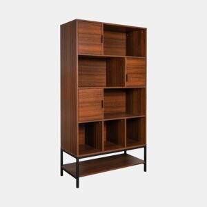 Estante de nogueira, 9 compartimentos, Walnut, Madeira de nogueira, 40x90x171 cm