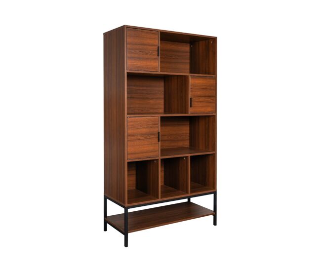 Librería de nogal, 9 compartimentos nogal - 40x90x171 cm