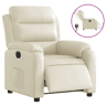 vidaXL Poltrona reclinável elétrica couro artificial cor creme