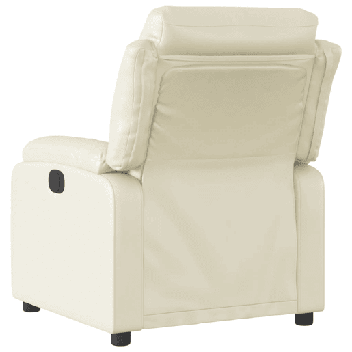 vidaXL Poltrona reclinável elétrica couro artificial cor creme vidaXL Poltrona reclinável elétrica couro artificial cor creme