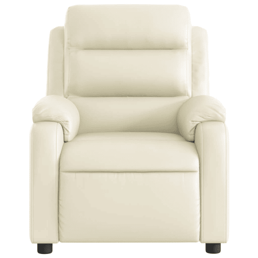 vidaXL Poltrona reclinável elétrica couro artificial cor creme vidaXL Poltrona reclinável elétrica couro artificial cor creme