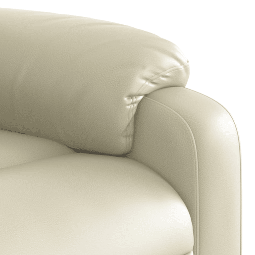 vidaXL Poltrona reclinável elétrica couro artificial cor creme vidaXL Poltrona reclinável elétrica couro artificial cor creme
