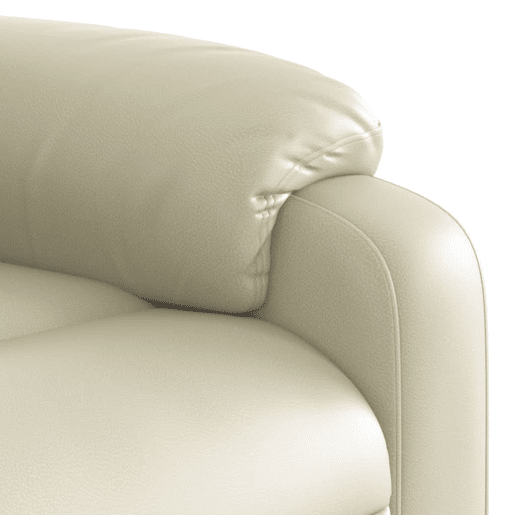 vidaXL Poltrona reclinável elétrica couro artificial cor creme vidaXL Poltrona reclinável elétrica couro artificial cor creme