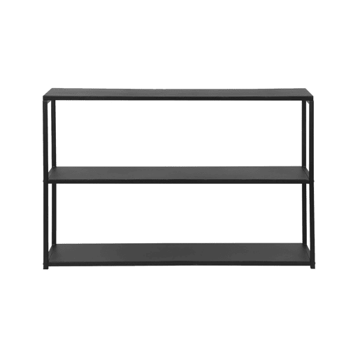 Estante industrial em metal preto, 3 prateleiras, 120cm, Industrielle, Preto, 120x30x80 cm