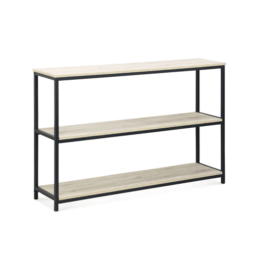 Estante industrial com efeito de metal e madeira, 120cm, Loft, Preto, 120x30x80 cm