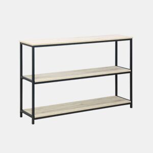 Estante industrial com efeito de metal e madeira, 120cm, Loft, Preto, 120x30x80 cm