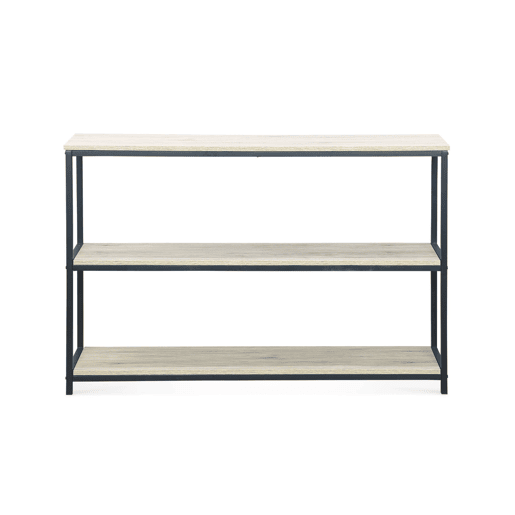 Estante industrial com efeito de metal e madeira, 120cm, Loft, Preto, 120x30x80 cm