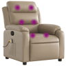 vidaXL Poltrona de massagens reclinável couro artificial cappuccino