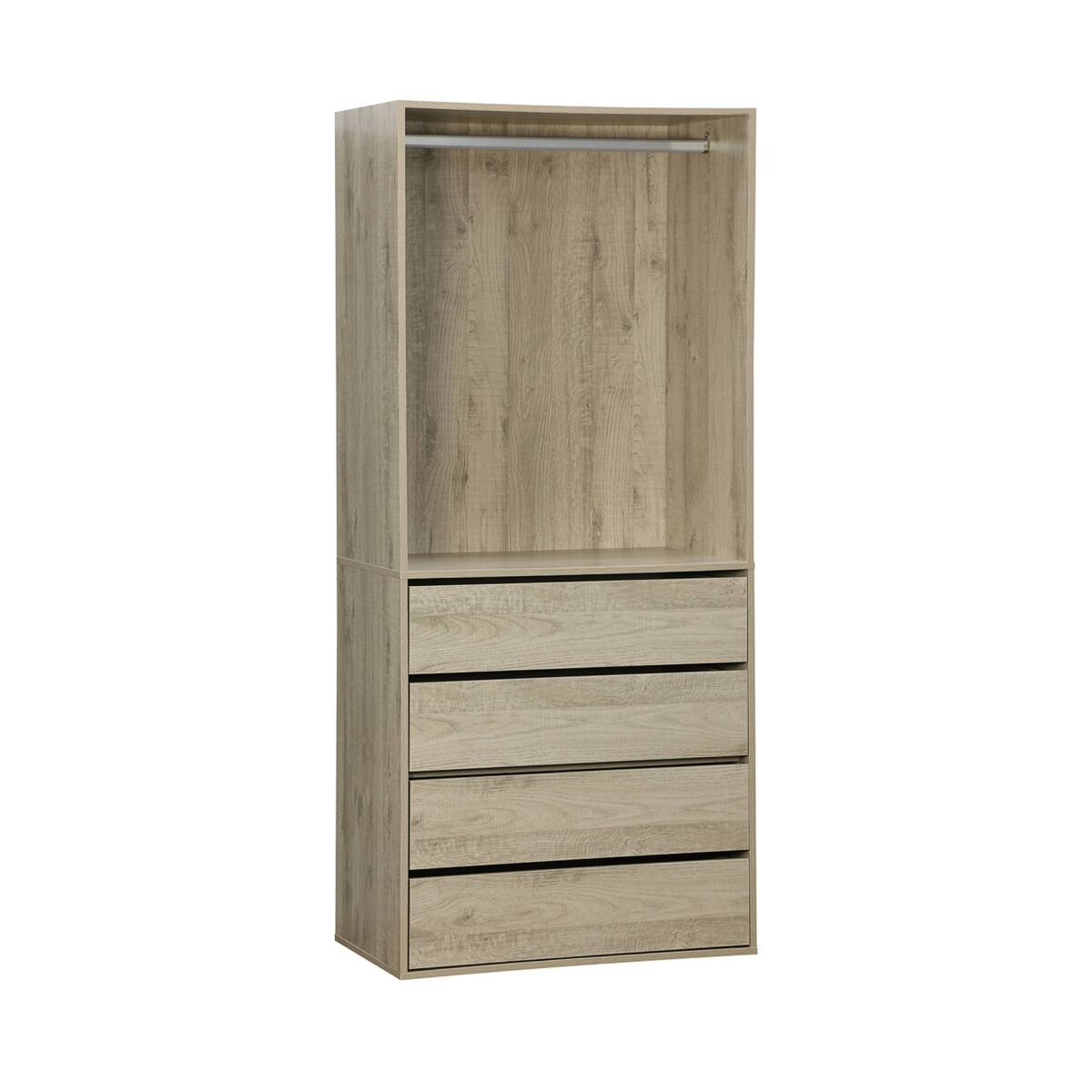 Módulo de vestidor con 4 cajones, modulo, natural, 80x45x180 cm