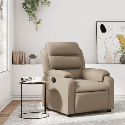 vidaXL Poltrona reclinável couro artificial cor cappuccino