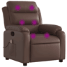 vidaXL Poltrona de massagens reclinável couro artificial castanho