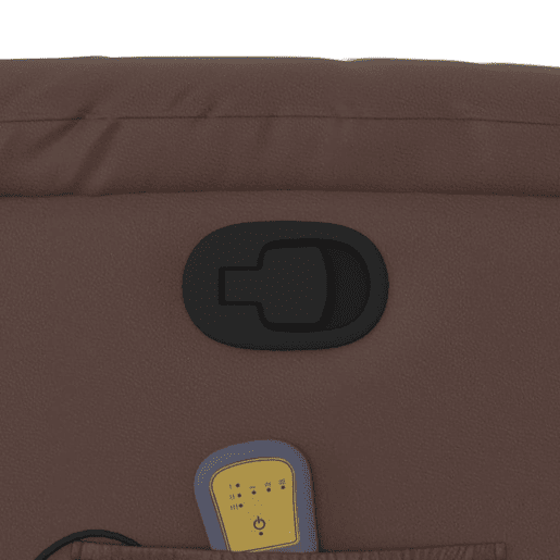 vidaXL Poltrona de massagens reclinável couro artificial castanho vidaXL Poltrona de massagens reclinável couro artificial castanho