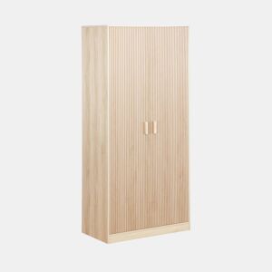 Quarto de vestir, roupeiro de duas portas, Linear, Natural, 80x48x180 cm