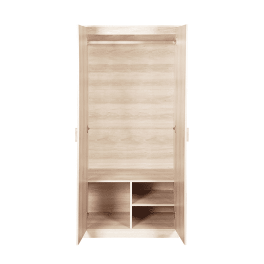 Quarto de vestir, roupeiro de duas portas, Linear, Natural, 80x48x180 cm