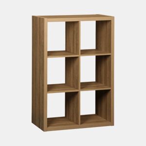 Estante de 2 níveis com 6 compartimentos, Basiks, Manguier, 111.2x39x76 cm