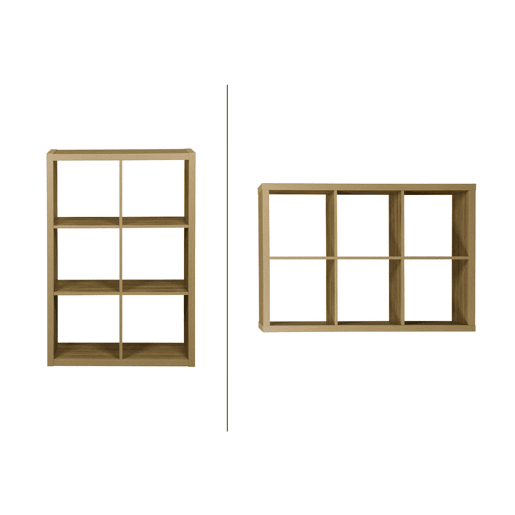 Estante de 2 níveis com 6 compartimentos, Basiks, Manguier, 111.2x39x76 cm