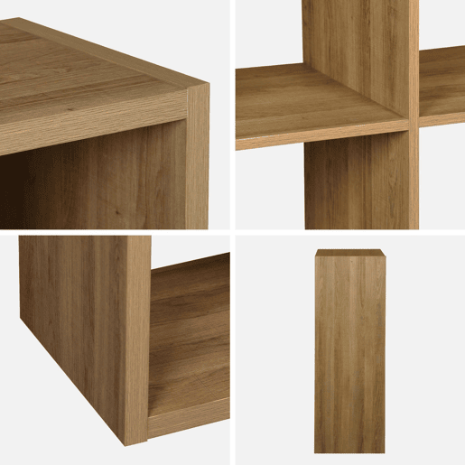 Estante de 2 níveis com 6 compartimentos, Basiks, Manguier, 111.2x39x76 cm