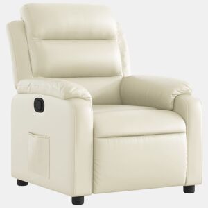 vidaXL Poltrona reclinável couro artificial cor creme