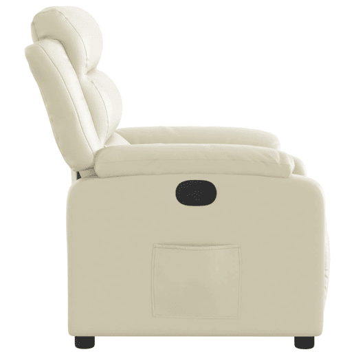 vidaXL Poltrona reclinável couro artificial cor creme