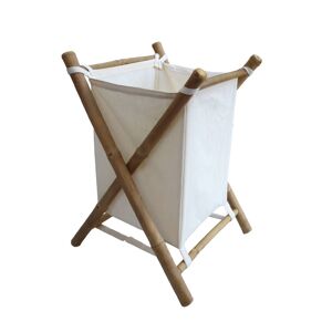 Cesto para roupa suja dobrável em bambu e tecido, Fidji, Natural, 41x39x60 cm