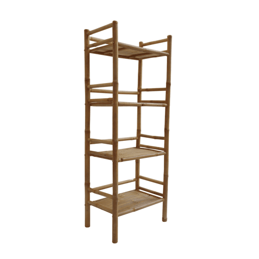Prateleira de bambu 4 níveis, 144cm, Fidji, Natural, 54x32x144 cm