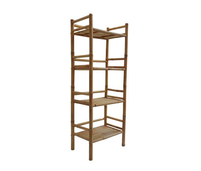 Estantería de bambú 4 niveles, 144cm natural - 54x32x144 cm