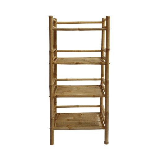 Prateleira de bambu 4 níveis, 144cm, Fidji, Natural, 54x32x144 cm