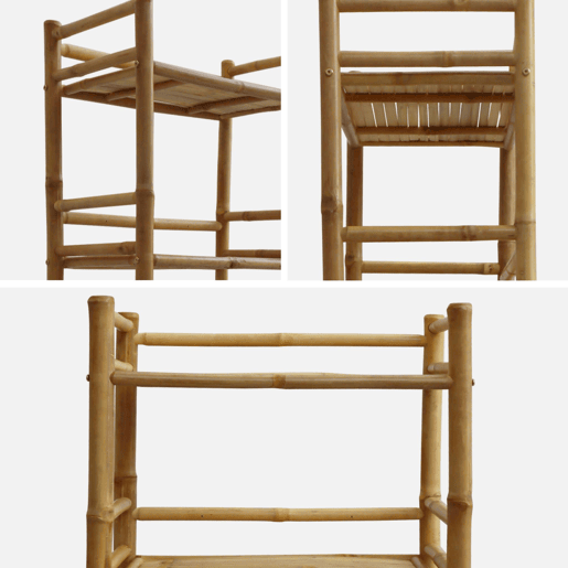 Prateleira de bambu 4 níveis, 144cm, Fidji, Natural, 54x32x144 cm