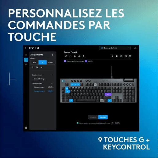 Teclado Logitech G915 X Preto AZERTY