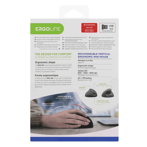 Rato Ergonómico Ótico TNB Ergo Line Preto 1600 dpi Rato Ergonómico Ótico TNB Ergo Line Preto 1600 dpi