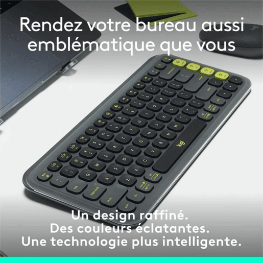 Teclado sem Fios Logitech Pop Icon Keys Cinzento escuro AZERTY