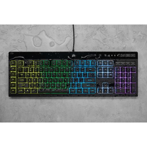 Teclado Corsair K55 RGB Pro Preto Qwerty espanhol QWERTY Teclado Corsair K55 RGB Pro Preto Qwerty espanhol QWERTY