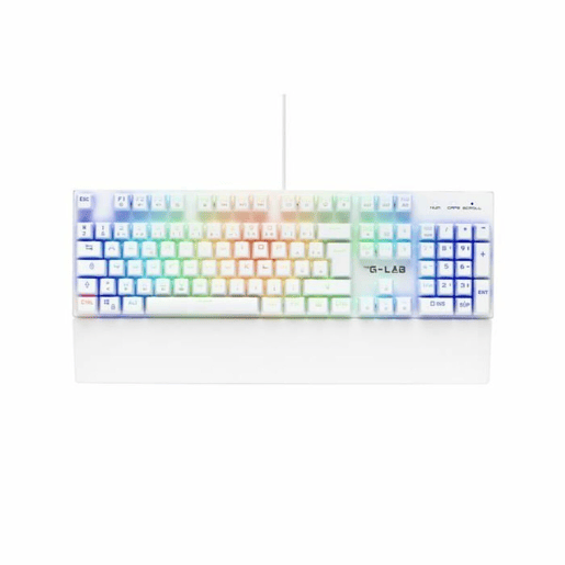 Teclado mecânico The G-Lab KEYZ RUBIDIUM Branco Azerty Francês