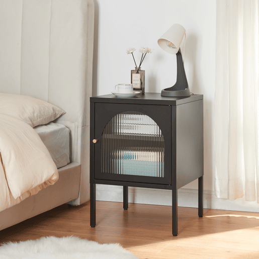 Mesa de cabeceira Karlskrona 60x42,5x40 cm - Preto mate en.casa