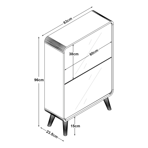 Sapateira Aure com 2 portas de batente 96x63x24 cm - Branco en.casa