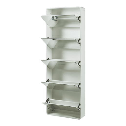 Sapateira Aure com 5 portas com dobradiças 180x63x24 cm - Branco en.casa
