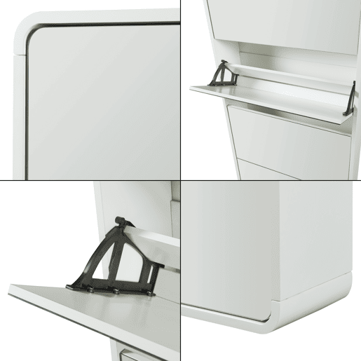 Sapateira Aure com 5 portas com dobradiças 180x63x24 cm - Branco en.casa