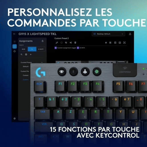 Teclado sem Fios Logitech G915 TKL X Preto AZERTY