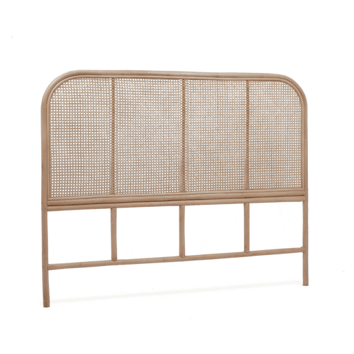 Cabeceira de vime natural e cana, Sumatra, Madeira, 140x3x110 cm