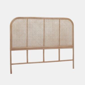 Cabeceira de vime natural e cana, Sumatra, Madeira, 140x3x110 cm
