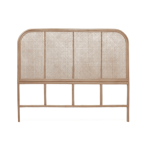 Cabeceira de vime natural e cana, Sumatra, Madeira, 140x3x110 cm