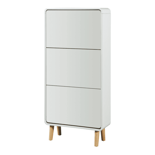 Sapateira Aure com 3 portas de batente 134x63x24 cm - Branco en.casa