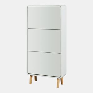 Sapateira Aure com 3 portas de batente 134x63x24 cm - Branco en.casa