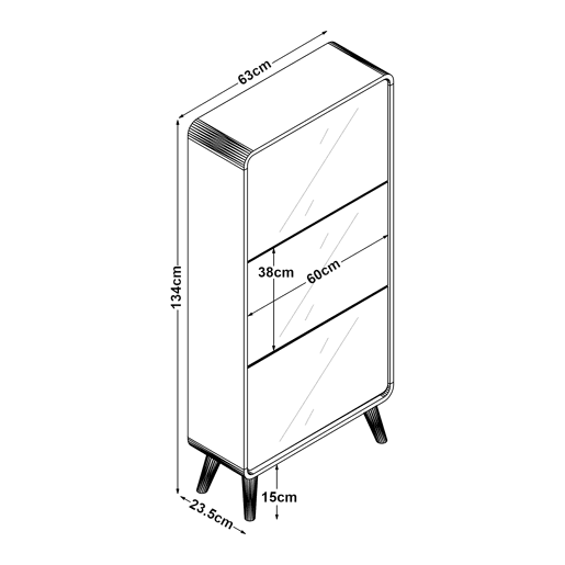 Sapateira Aure com 3 portas de batente 134x63x24 cm - Branco en.casa