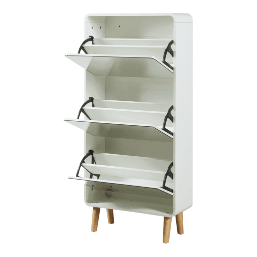 Sapateira Aure com 3 portas de batente 134x63x24 cm - Branco en.casa