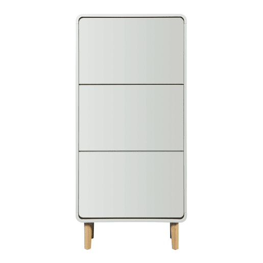 Sapateira Aure com 3 portas de batente 134x63x24 cm - Branco en.casa