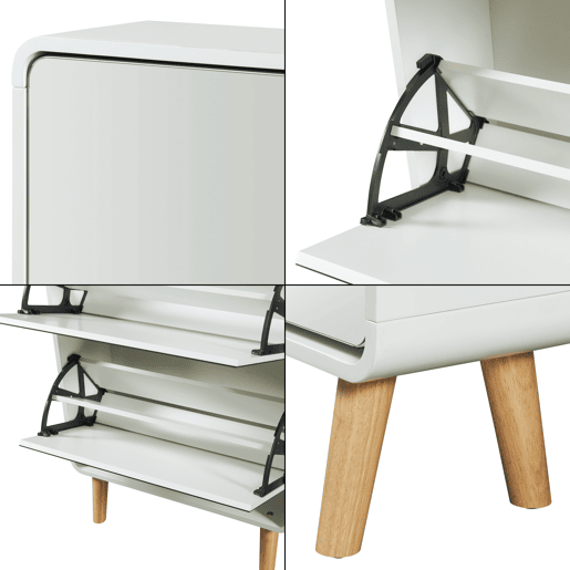 Sapateira Aure com 3 portas de batente 134x63x24 cm - Branco en.casa