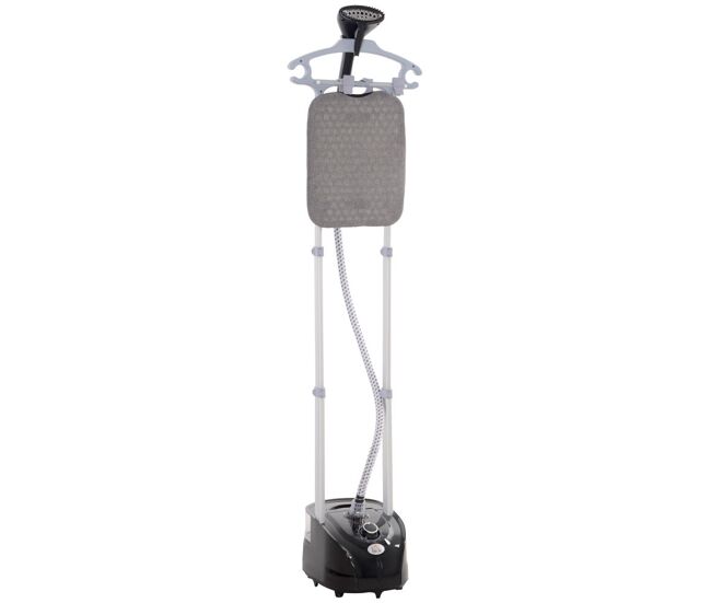 Homcom plancha vertical vapor 1950w, depósito de 2 l, 32g/min, plancha de vapor vertical con barra telescópica, listo en 38s,colgador de ropa, centro