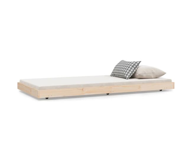 Estructura de cama madera maciza de pino 90x190 cm